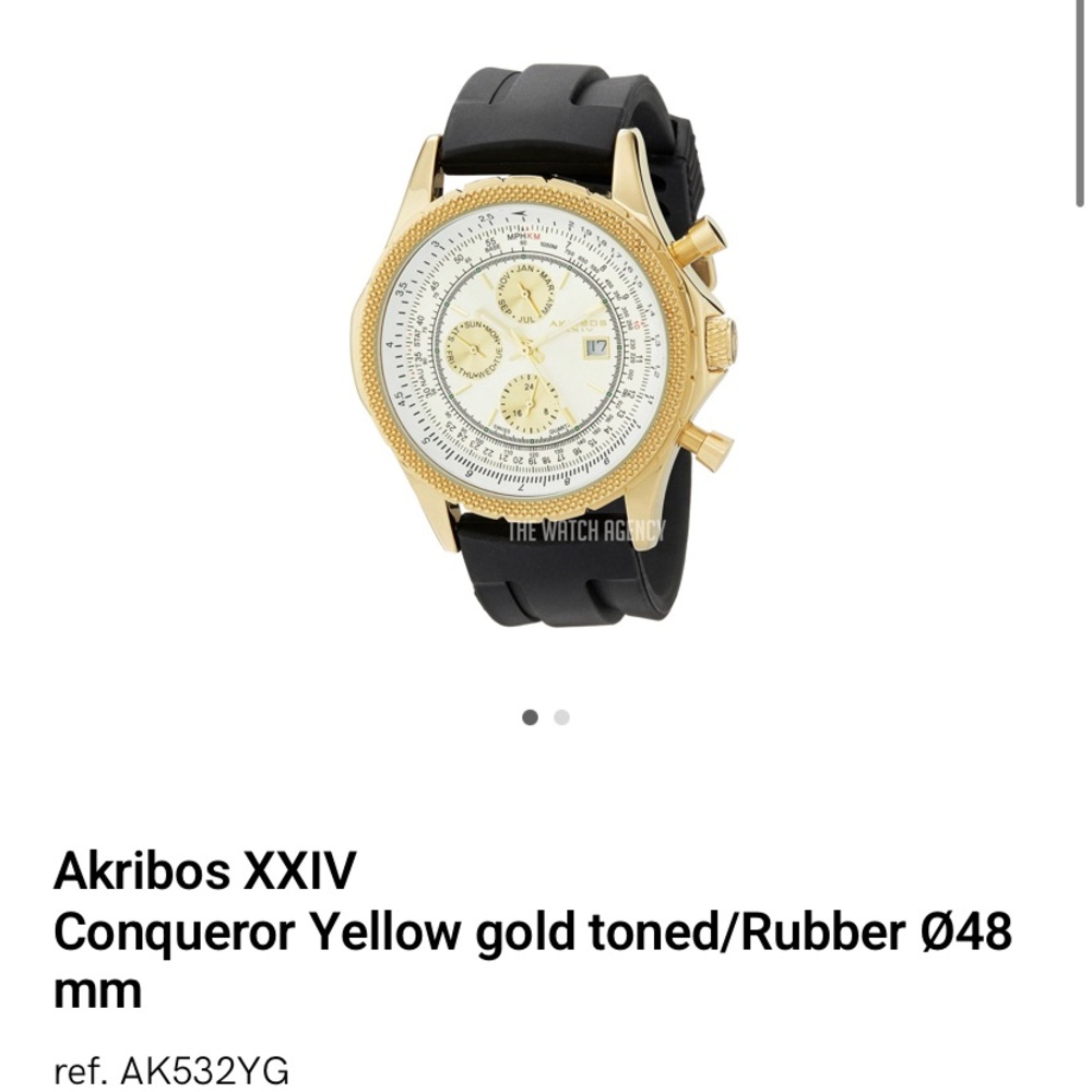 Akribos XXIV conqueror yellow gold watch